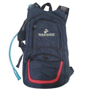 Marines Hydration Backpack With Hose & Valve - Navy & Red